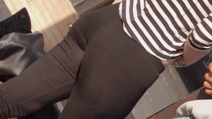 Strawberry blonde cutie showing stomach and in leggings