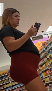 Latina MILF -upclose BBL, Cameltoe, Pregnant Belly