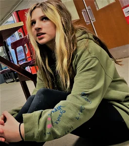 Cute college teen wearing leggigns