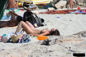 Bunch of sexy ladies on a nude beach