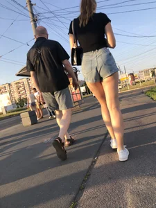 Candid Girl in Denim Shorts With Hot Legs Passing By on the Street Creepshots Gallery