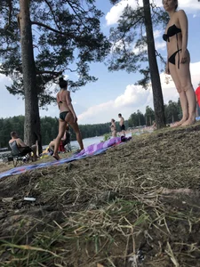 Hot Tall Skinny Girl Walking in a Forest Near A Lake Pretty Photos