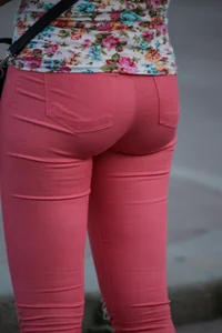 Hot Ass in Red Tight Pants on the Street Creepshots