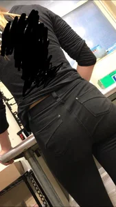 Hot coworker with a nice ass in tight black jeans