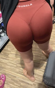Thick blonde mom shopping in biker shorts w/ vtl