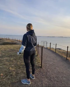 Fit Girl in Tights on a Jog - Muscular Ass And Legs