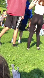 Petite tight teen in see through leggings