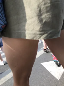 Hot Girl In Shorts Street Crosswalk Creepshots Gallery - Closeups of Her Gorgeous Legs