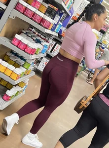 Spandex lady with mom