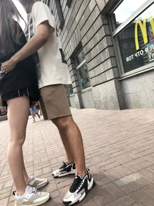 Skinny upshorts booty cheek and long slim legs closeups