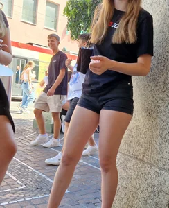 A Masked Girl in Denim Shorts With Sexy Legs Street Creepshots Gallery