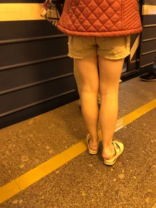 Nice Legs in Shorts And Feet in Slippers Subway Photos