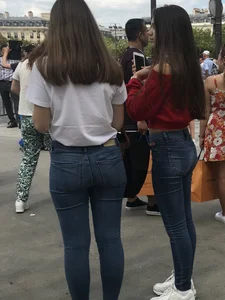 Nice Booties in Tight Blue Jeans Street Creepshots