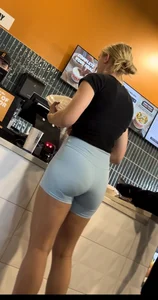 Hot blonde spandex shorts got way too close to me