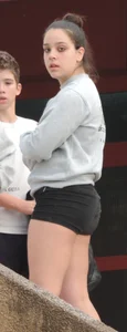 Candid Teen in Mini Shorts Noticed the Photographer