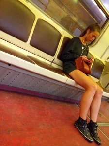 Subway Train Creepshot of Long Legged Bauty