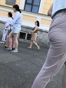 Young Girl’s Little Ass in Pink Pants With Visible Panty Line - Street VPL Creepshots Gallery