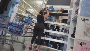 THICK Big Ass Latina Milf In See Through Black Leggings