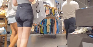 Red head babe with tight Ass in LULU Shorts   / not Oc