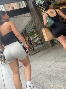 OC Phat Ass Asian Girl in Green Spandex Shorts - Slight VTL