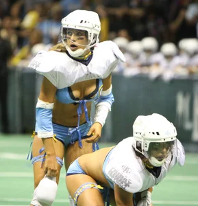 Sexy female football players with hot bodies