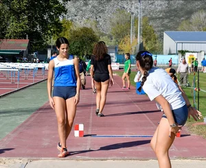 Candid track girls and runners