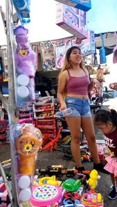 Latin teen with cute braces in shorts…