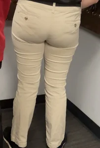 Lovely panty lines shown by my 21 year old manager