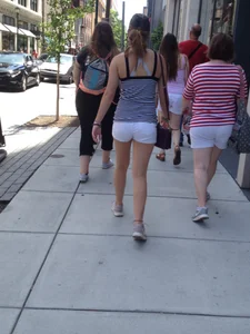 Philly girl with a nice ass in white shorts with vpl