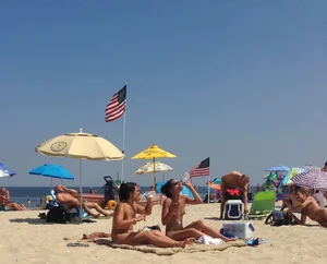 Nude beach and topless girls
