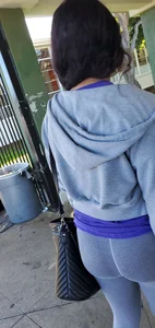 Latina cutie with a round ass in grey leggings