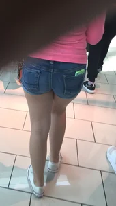 Sexy Little Ass in Denim Mini Shorts at the Mall Creepshots Collection