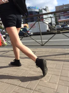 Hot Ginger In Shorts With Hot Legs in a Public Bus and on a Crosswalk Creepshots Gallery