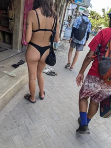 Camel toe Unreal in Thong Bikini