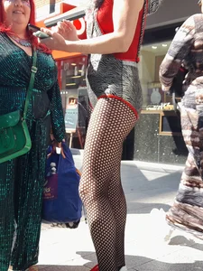 Mature in tights