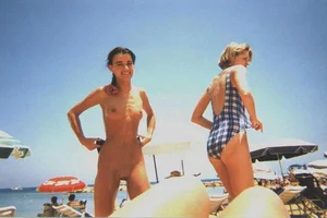 Nude beach and topless girls