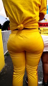 Ebony showing VPL in outfit