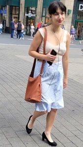Street Girl in a Skirt And Shoes on Heels Street Creepshot