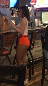 Candid sexy Hooters girls in their uniforms