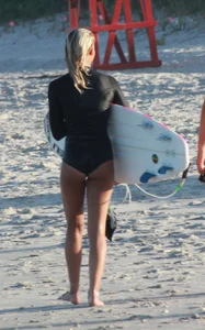Hot surfer chicks out in the water