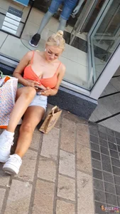Busty chav blonde in revealing top and jean shorts! (OC) [CS4U]