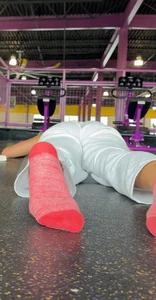 Gym ass in sweats & socks (close up)