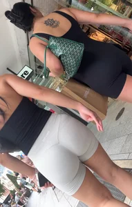 OC Phat Ass Asian Girl in Green Spandex Shorts - Slight VTL