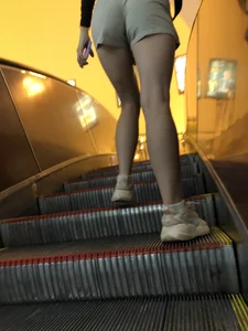 Cute Teen in Shorts, a Top and Sneakers Subway Huge Creepshots Collection