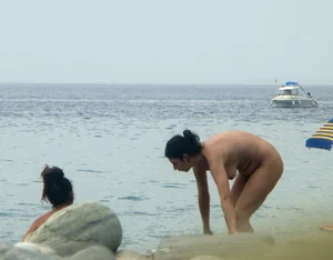Nude beach and topless girls