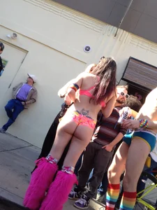 Promo girl in a sexy little outfit