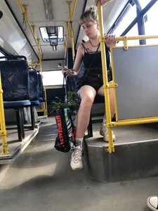 Girl in Mini Shorts with Nice Legs Public Bus Candid Pics