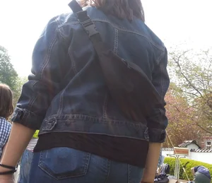 Milf in tight jeans with a nice ass and vpl