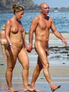 Nude beach and topless girls