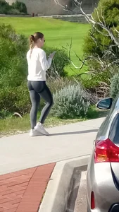 Hot Legs in Yoga Pants on Suburban Street Creepshot